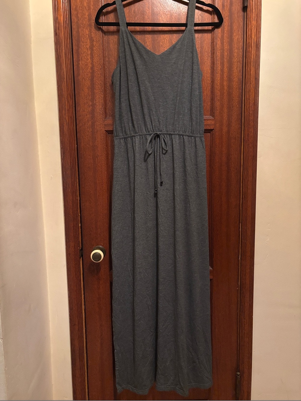 Casual Sleeveless Gray Maxi Dress with stretch Waist